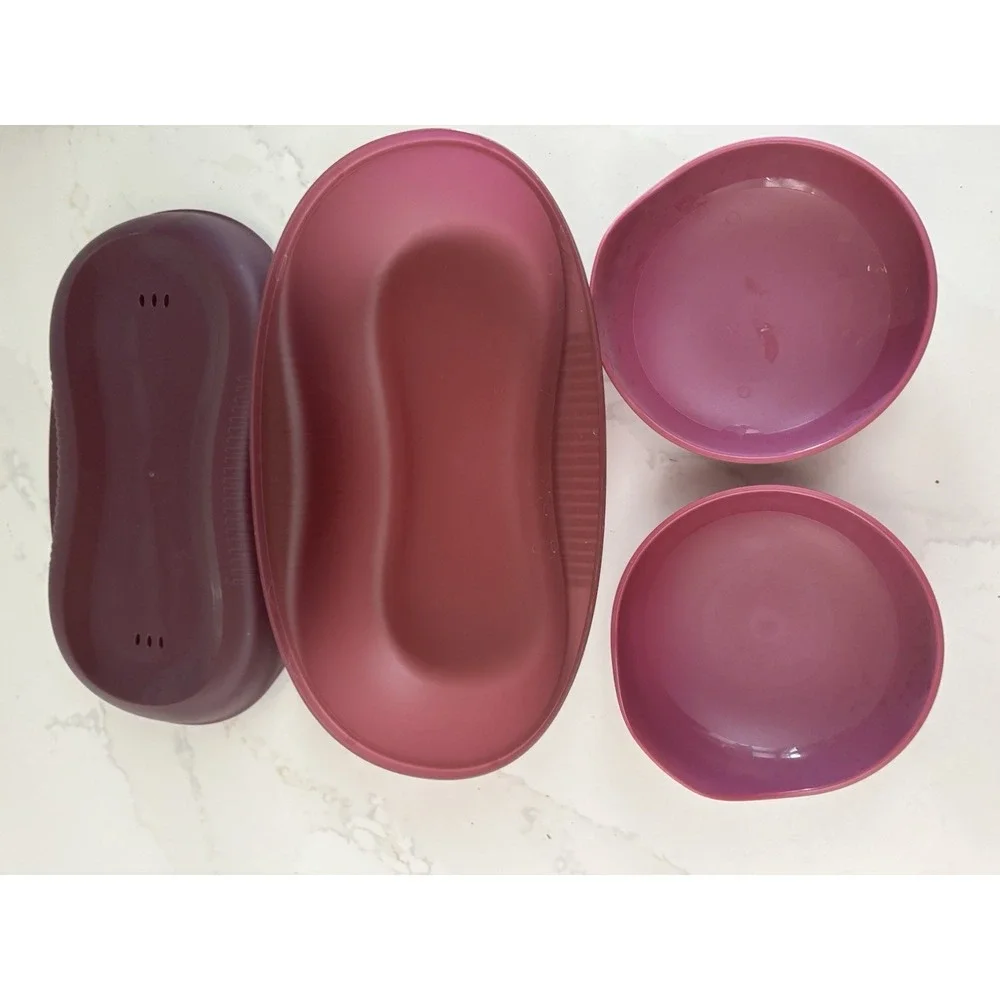Tupperware Breakfast Maker Microwave Egg Omelet Cooker Purple Inserts 6996